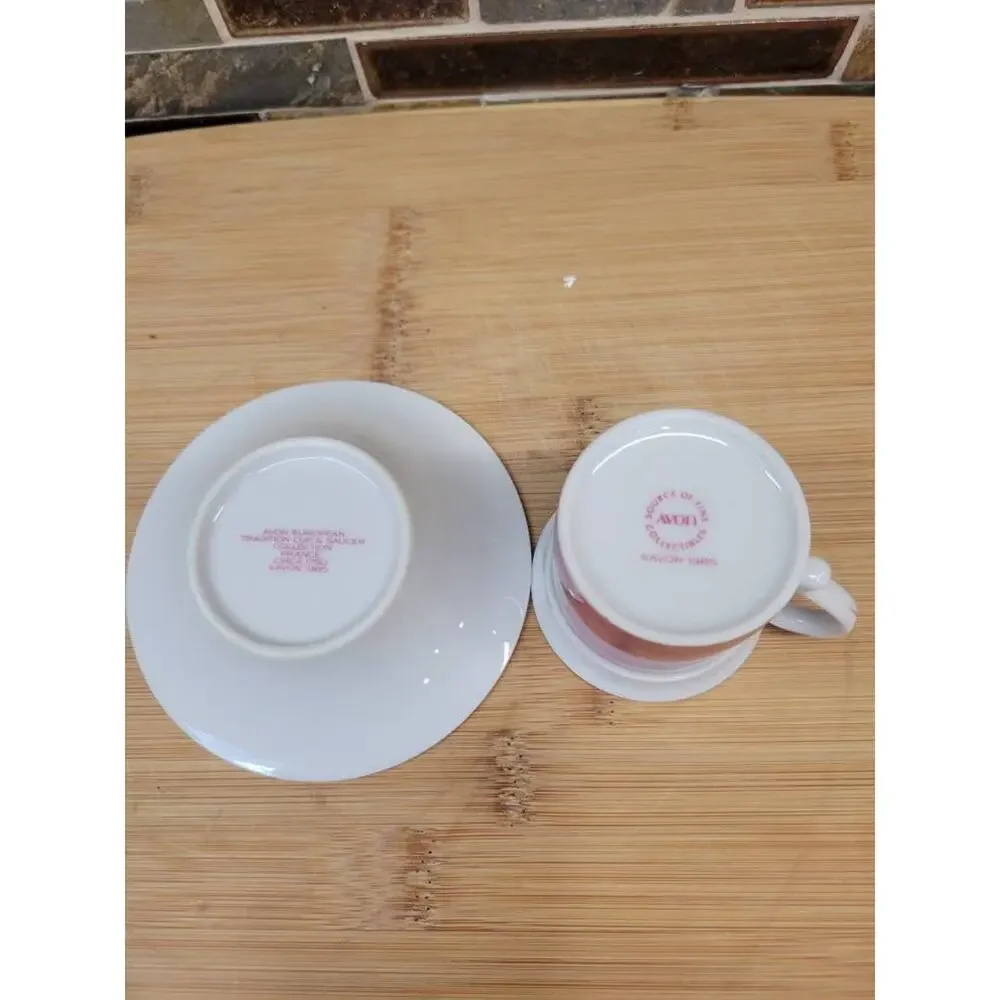 3 Vintage Avon Cup and Saucer Sets, Mismatched Strawberry & Floral Teacups